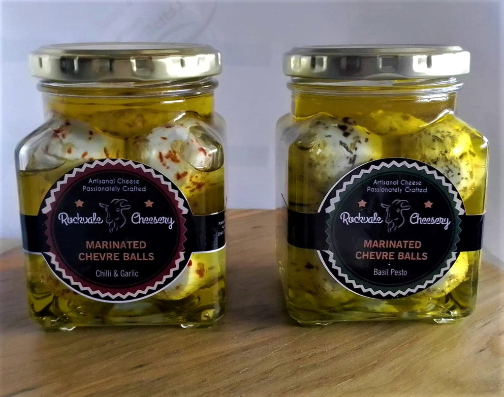 Flavoured Chevre Balls in Olive Oil, available at Country Pantry