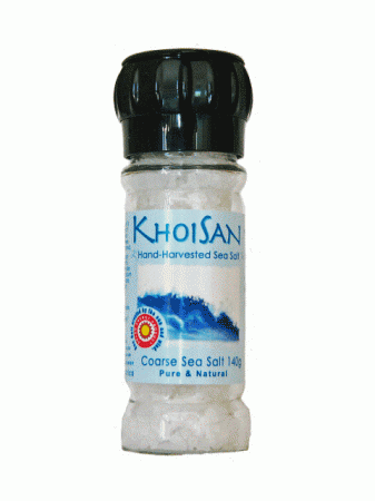Coarse Sea Salt grinder in glass bottle