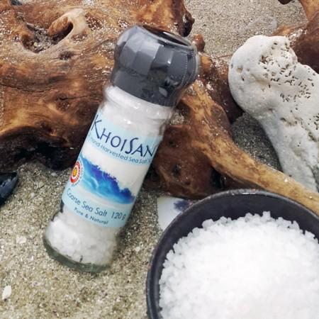 Coarse Sea Salt grinder in glass bottle